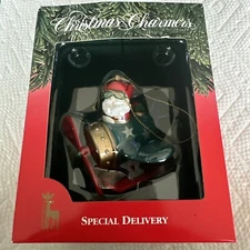 1991  Santa's Best Collectable "Special Delivery" Flying Santa NIB, 1st Edition