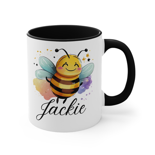 Personalised ceramic coffee mug honey bee add your name 11oz gift - 第 3/3 張圖片