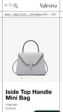 Hot Deal! Valextra Iside Top Handle Mini Bag Stone Grey Retail $4,050.00