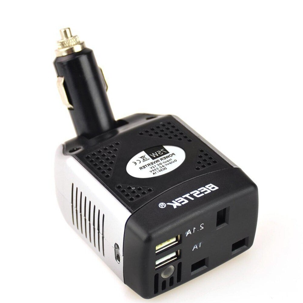 Bloc onduleur de voyage sur allume-cigare avec prises mixtes 250V et USB pour camping-car
