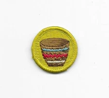Basketry 1978-1990 Type H Clear Molded Plastic Back Merit Badge Boy Scouts BSA