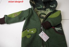 niciart design ♥ WOLLWALK JACKE ♥WALKJACKE♥100% SCHURWOLLE♥ GRÜN KROKODIL