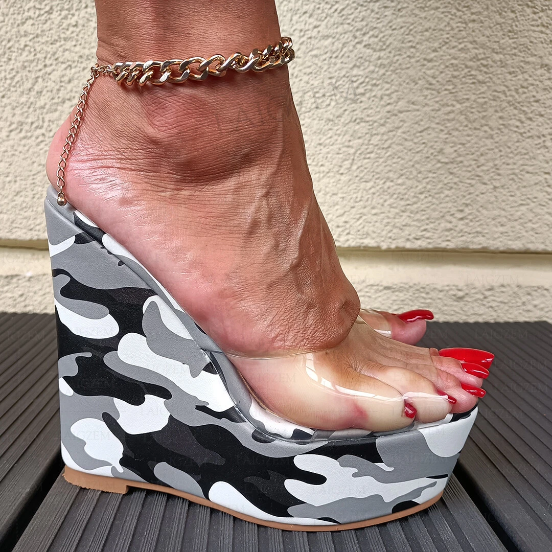 Clear pvc wedges clearance