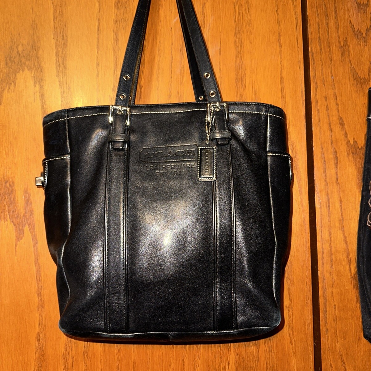 美品 2207 Vintage Coach Totebag Black Vintage Coach Black Tote - Etsy