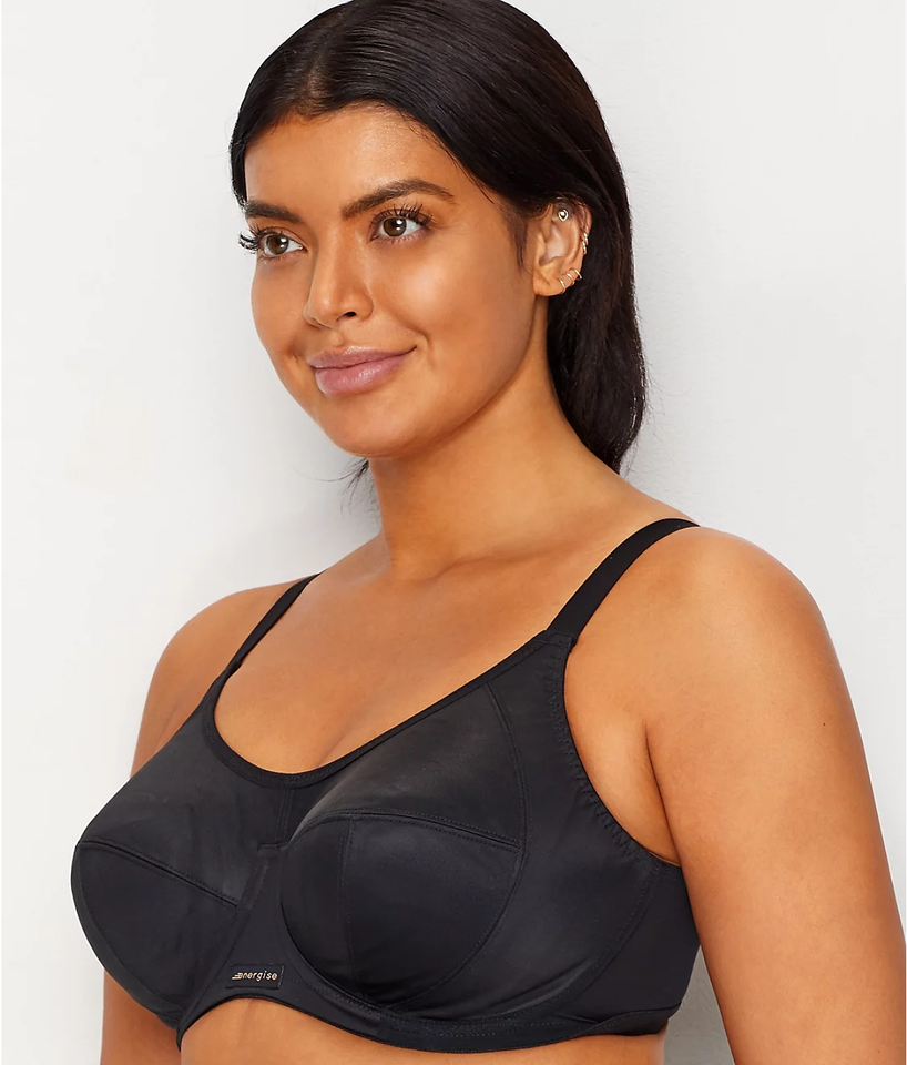 Elomi BLACK Energise Underwire Sports with J Hook Bra, US 38K eBay