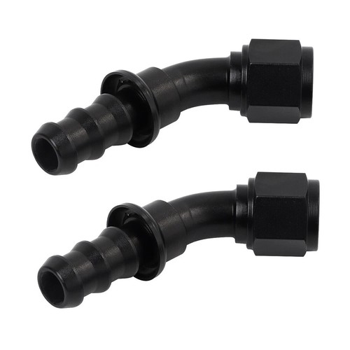 LokoCar 6AN 8AN 10AN Push Lock Hose Fitting End 0° 45° 90° Degree Black 2PCS - Picture 106 of 118