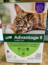 Advantage II Cat Purple (9+ lbs 6 doses Repels & Kills Fleas, Ticks,