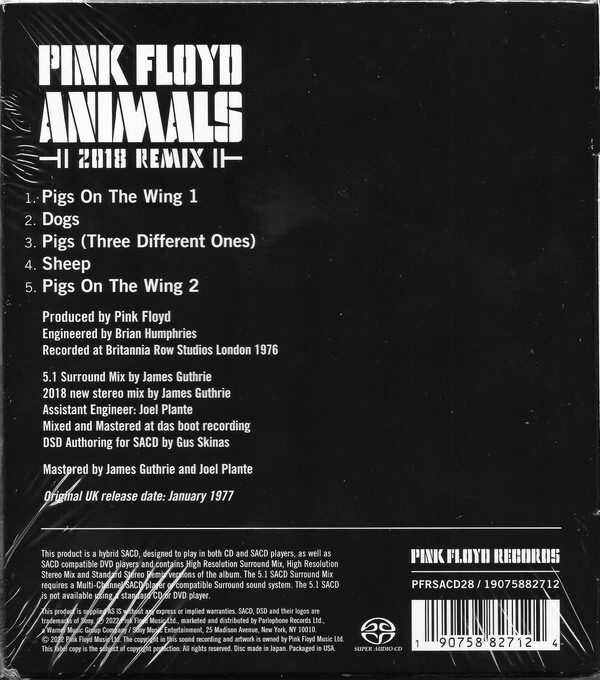 ANALOGUE PRODUCTIONS CAPP-88271 PINK FLOYD ANIMALS HYBRID MULTICHANNEL SACD - Bild 3 von 4