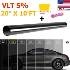 VLT 5% Uncut Roll 20"x10FT Window Tint Film Charcoal Black Car Glass Office USA