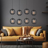 Pendellampe HäNgeleuchte Esstischleuchte Schwarz Wohnzimmerleuchte 8 Big Light