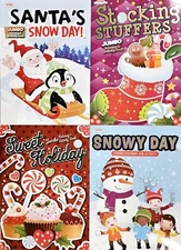 Christmas Coloring & Activity Book Set Of 4 Over 500 Pages! 