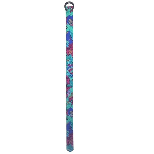 Vintage 1980s XL Funky Belt Abstract Multicolored Teal Blue Pink - Picture 6 of 10