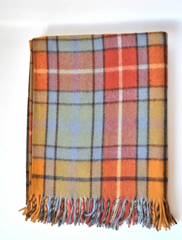 New BNWT Scottish Throw Large All Wool Tartan Rug Antique Buchanan Blanket - Image 2 of 2
