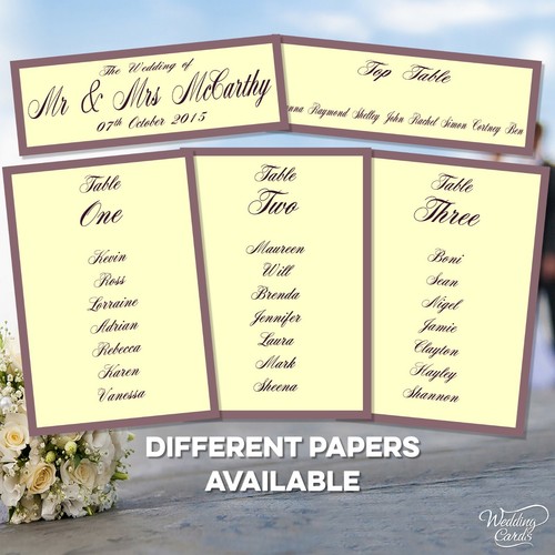 Table Plan Cards Wedding Seating Card Decoration Ribbon Bow Order of service Day - Picture 5 of 12