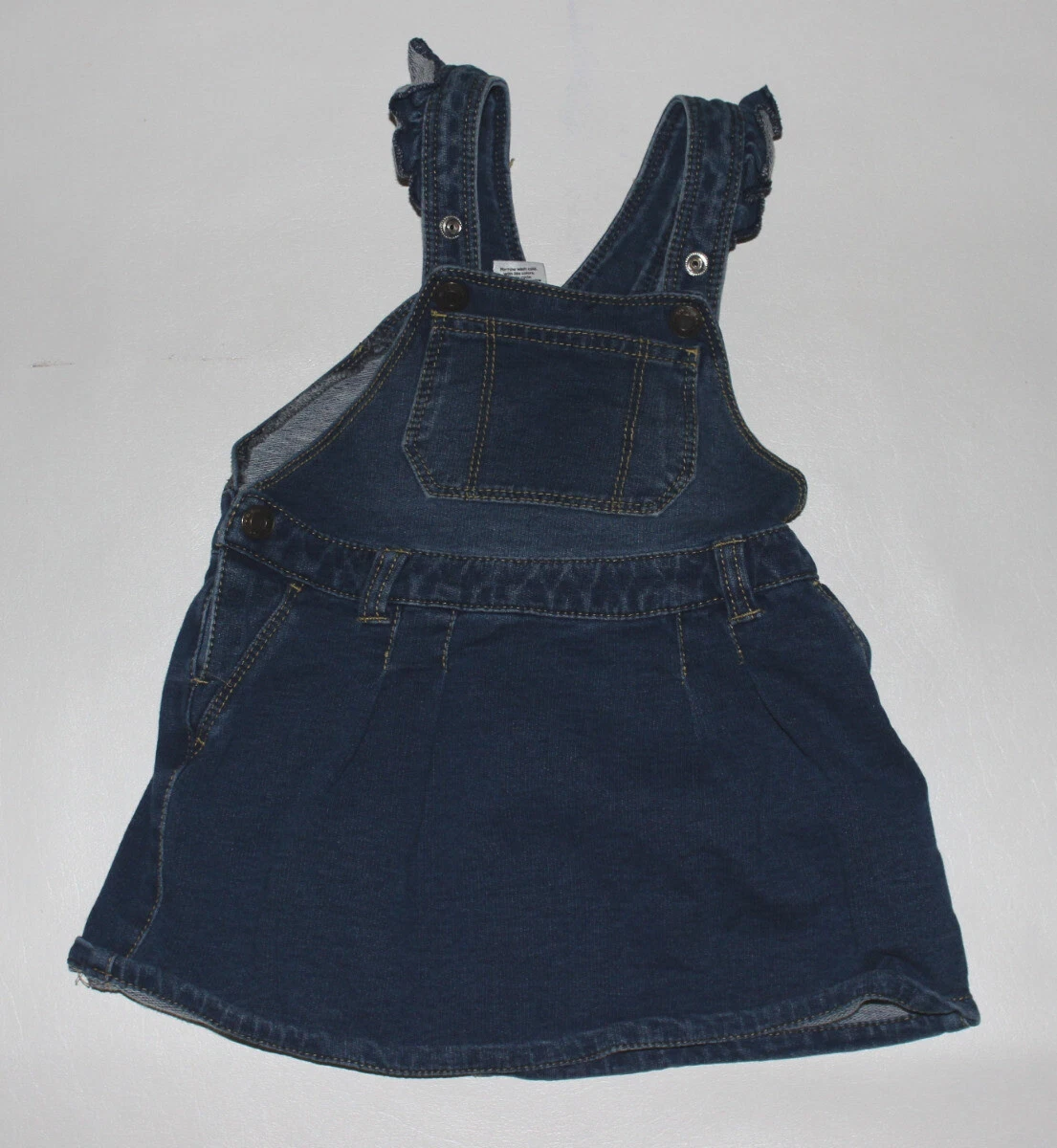 Infant Girls OKIE DOKIE Denim Overalls Jumper Dress Size 24 Months