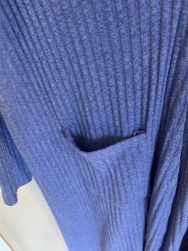 Lularoe Sarah cardigan womens large duster kimono Periwinkle Blue pockets open - Picture 3 of 10