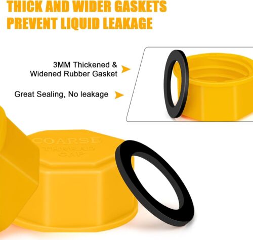 Gas Can Cap Replacement, Gas Can Caps for Gasoline 5 Gallon with Coarse Thread, - Picture 4 of 7