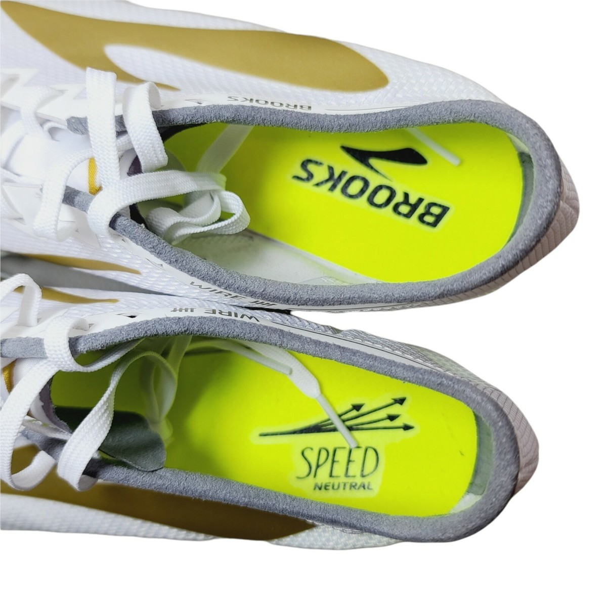 Brooks Wire V5 Track Spikes Sneakers Shoes Mens 9D‎ White Track Racing Running Velocity 911 Sprint Track Spikes | TrackSpikes.co main image 2