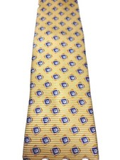 Robert Talbott Ties Finest Silk Hand Made In USA Yellow With Geometric...