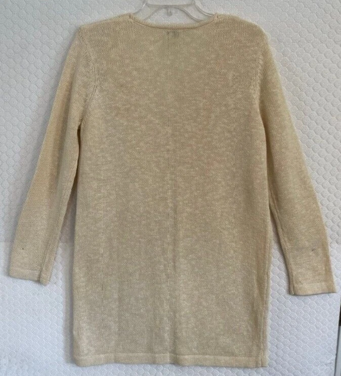 Together Oatmeal Long Shaker Knit Cardigan Shrug - One Button- Size L- EX. Cond - Image 4 of 4