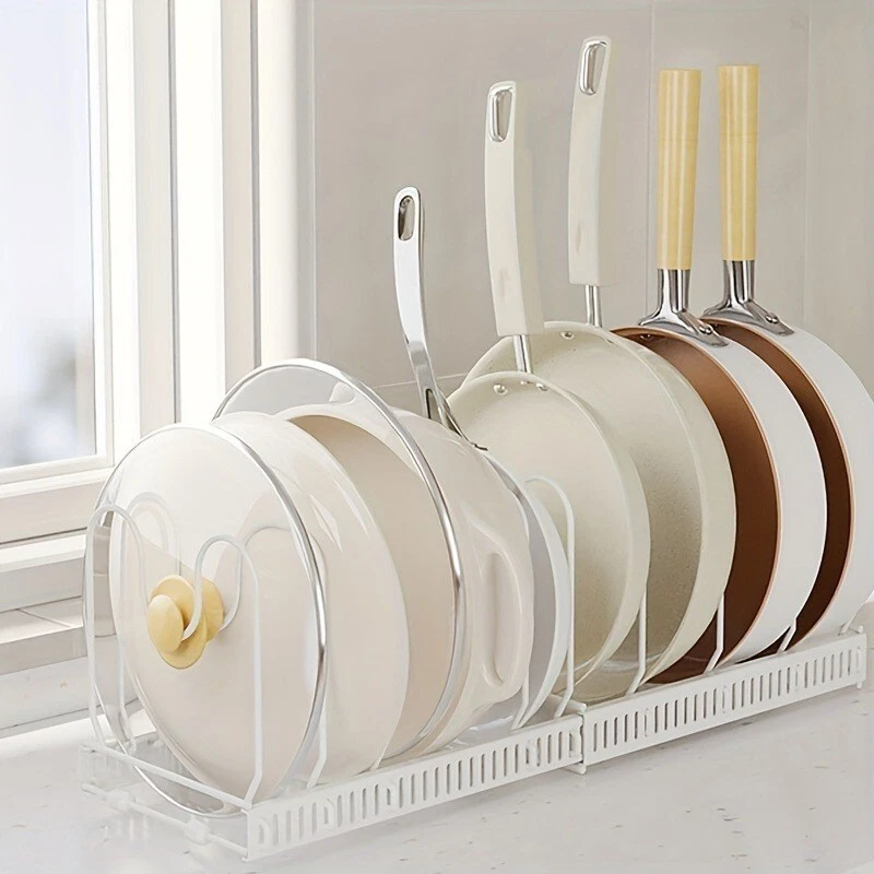 Expandable Pot & Pan Organizer with Lid Holder & Utensil Rack - Image 4 of 4