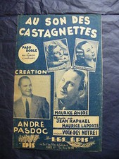 " Partitur Zur Son Des Castagnetten André Pasdoc Nita Berger 1948 Music -blatt "