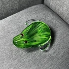 Vintage Murano Art Glass Green Frog Paperweight