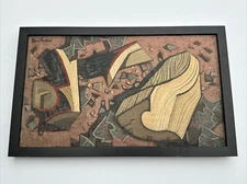 TREW HOCKER PAINTING ABSTRACT CUBIST CUBISM MODERNISM ANTIQUE FAMOUS LISTED OIL