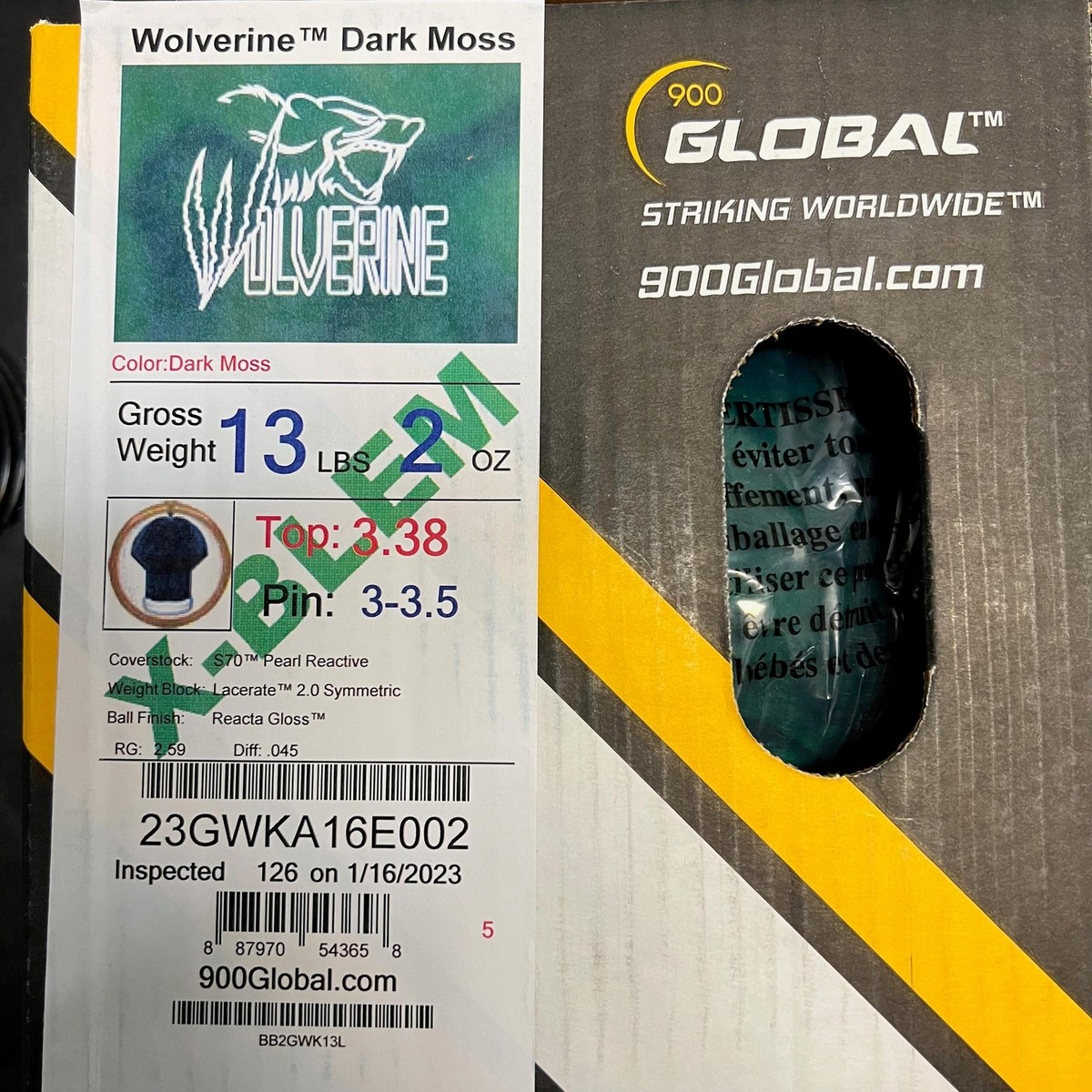 Wolverine Dark Moss ボウリングボール ABSオンライン ボール