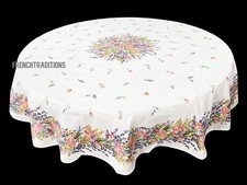 French Provencal Coated Tablecloth Flowers Limited Edition Roses Lavender France