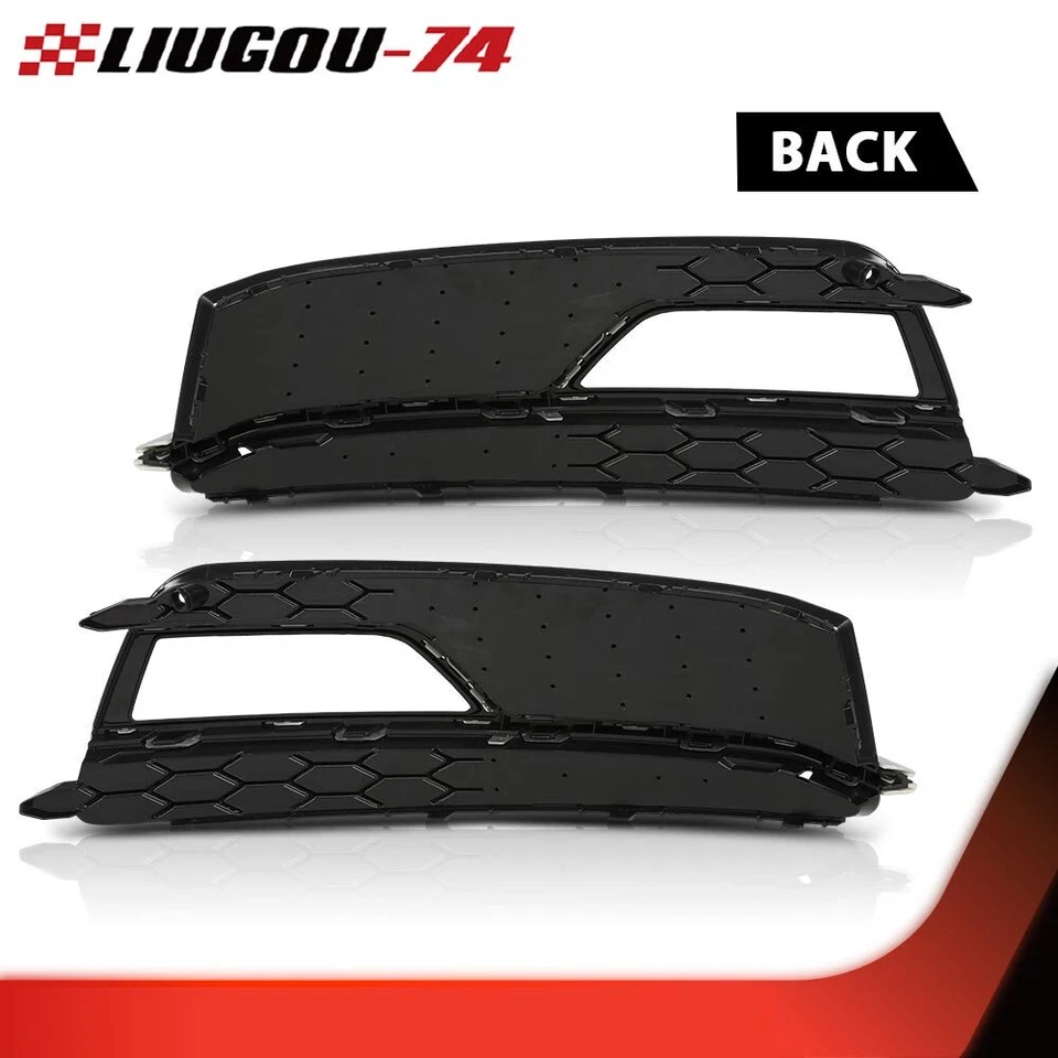 Front Bumper Fog Light Grille Grill Cover Fit For 2013-2016 Audi S5 A5-S-Line - Image 4 of 4