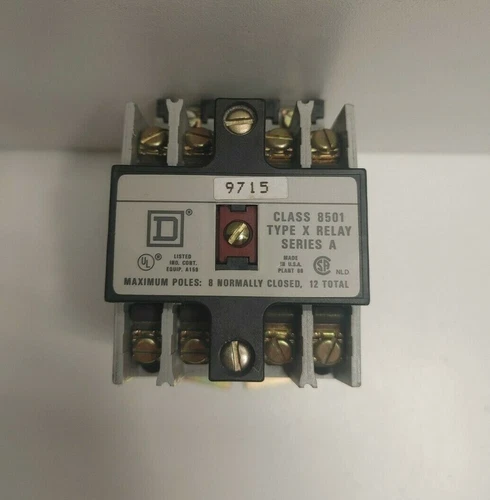 NEW OLD STOCK! SQUARE D SER.A 8N.C. CONTROL REALY 120V COIL 8501-XO40