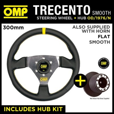 PEUGEOT 309 ALL 89-93 OMP SMOOTH LEATHER 300mm TRECENTO STEERING WHEEL & BOSS