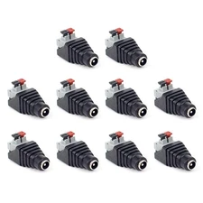 10 Pack 2.1mm x 5.5mm Female DC Power Jack Adapter Plug For LED Strip Lights US