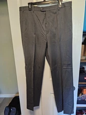 Zanella Todd Mens Dress Pants 38x32 Wool Made In Italy Gray