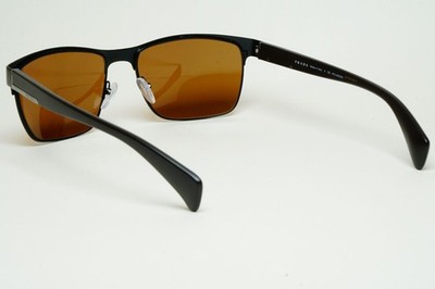 Authentic Prada Mens Polarized Brown Black Sunglasses Rectangle