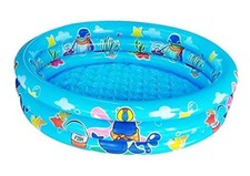 3 Rings Kiddie Pool for Toddler, 48 X12 Kids Swimming Pool, Inflatable Blue