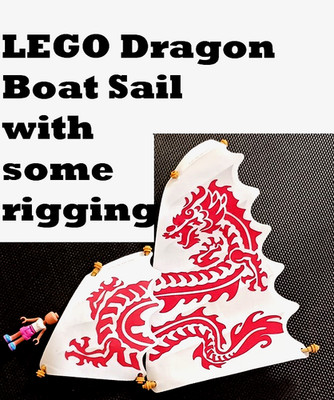LEGO Destiny's Bounty Dragon Sail Boat Sailing Rigging Parts Red Dragon 70618
