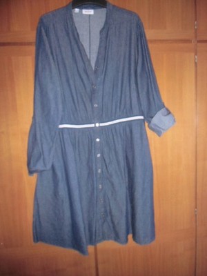 John Baner@ Jeanskleid, Größe: 50, Blau, Lyocell, Einfarbig, Denim, Damen