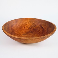 Antique Birdseye Maple Hand Turned Wood Bowl Vintage Handmade Primitive