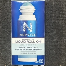 Nervive Nerve Care, Pain Relieving Roll On Liquid, Max Strength No-Mess Topical.