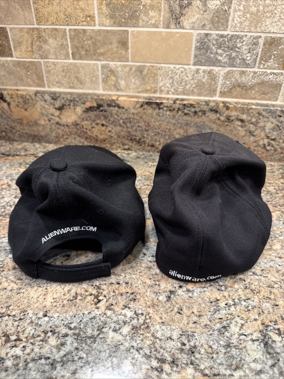 Two Alienware Alien Ball Cap Embroidered Black Wh… - image 2