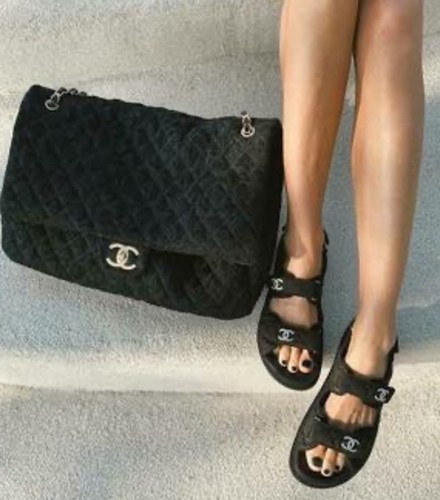 Chanel Dad Sandals CC Logo Size 37