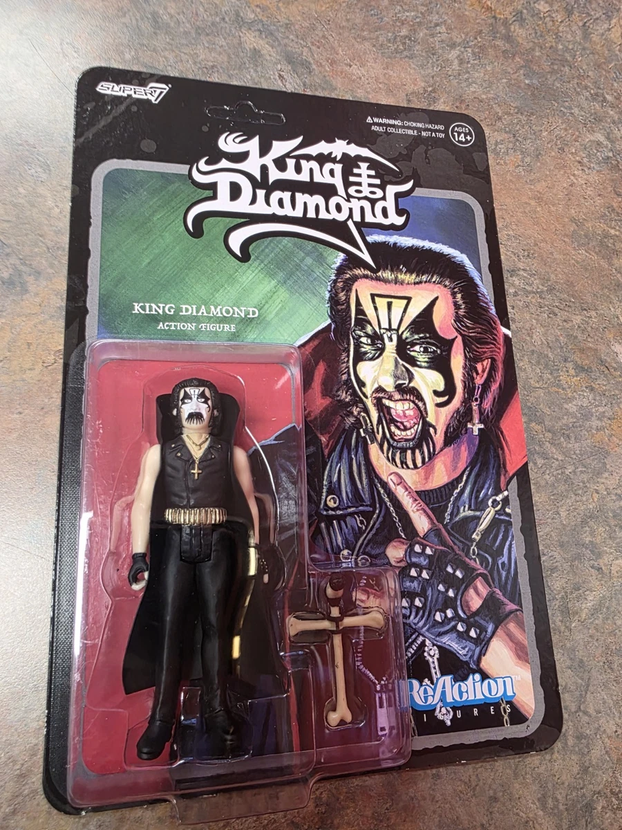 Super7 King Diamond - Figura de acción King Diamond de 3.75 pulgadas con accesorio, coleccionables clásicos de heavy metal y juguetes retro