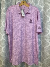 TPC Treviso Bay Adidas Allover Print Golf polo shirt Men’s L Performance Stretch
