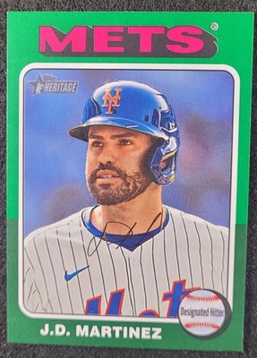 2024 Topps Heritage High No SP Card #528 J.D. Martinez Green Border Card NY METS