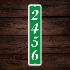 Personalized Home Address Sign Aluminum 4" x 18" Custom House Number Plaque