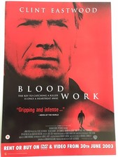 Blood Work. Clint Eastwood. Original UK Video Shop Poster.