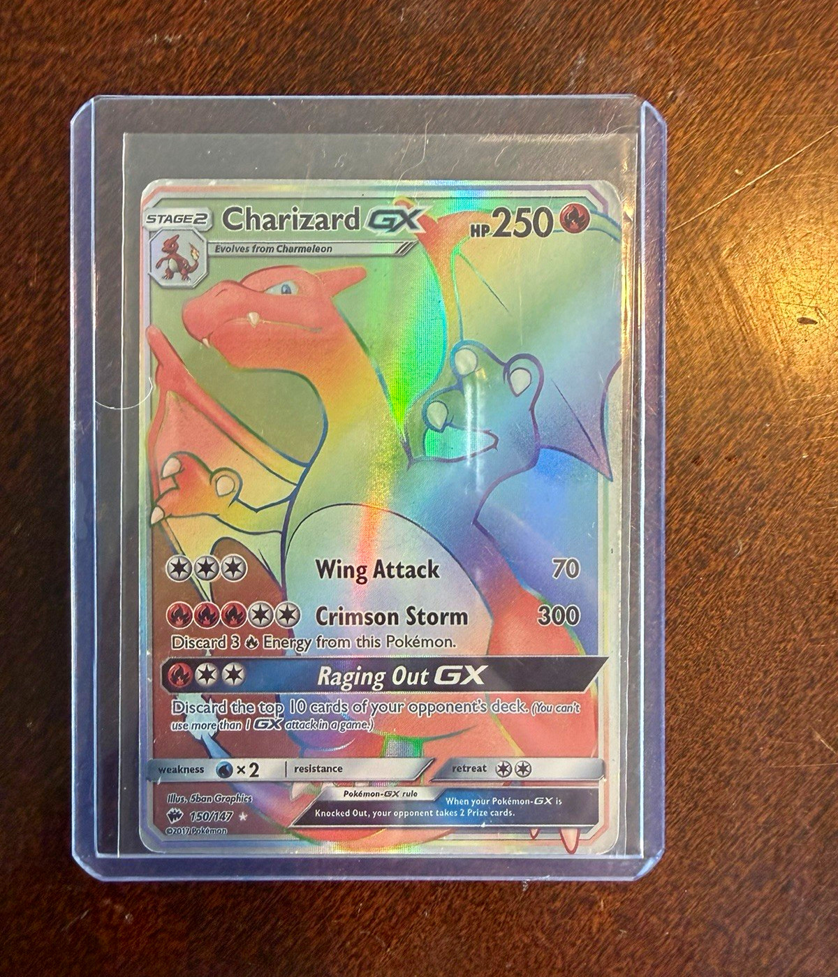 Pokemon Charizard GX 150/147 Burning Shadows Secret Rare Full Art Holo Eng 2017
