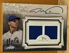 2020 Topps Sterling Seasons Jacob DeGrom Game Used Dual Jersey Patch auto/25